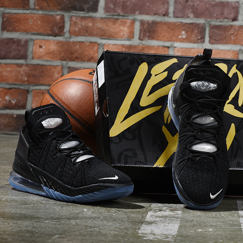 2020 Nike LeBron James 18 Black Gamma Blue Basketball Shoes - Click Image to Close